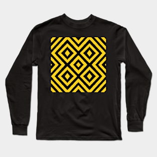 HIGHLY Visible Yellow and Black Line Kaleidoscope pattern (Seamless) 1 Long Sleeve T-Shirt